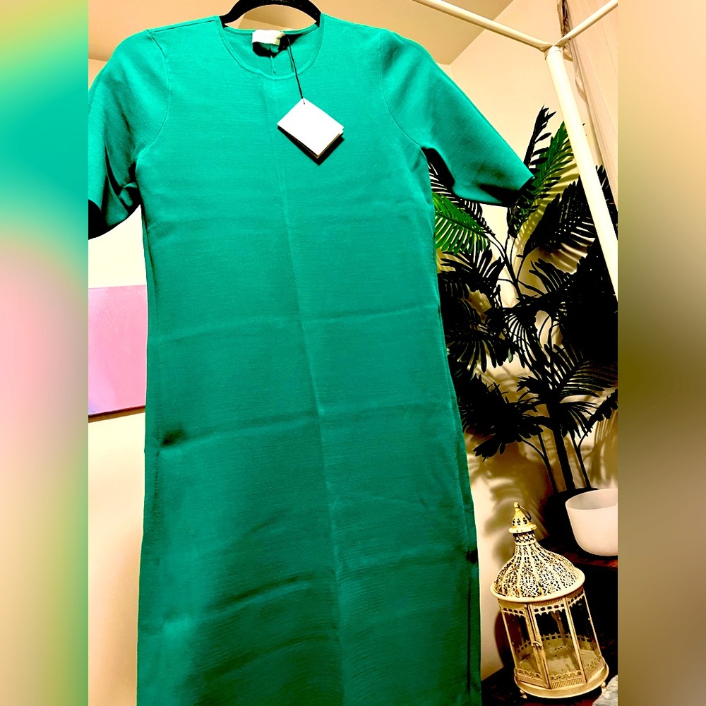 Scanlon Theodore emerald green midi bodycon dress